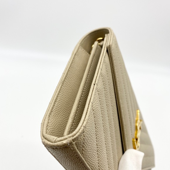 SAINT LAURENT Grain De Poudre Matelasse Chevron Monogram Crossbody Bag Nude - Picture 10 of 10